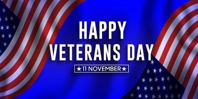 gelukkig veteranen dag vector realistisch vlag achtergrond