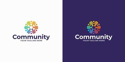 creatief kleurrijk sociaal groep logo vector