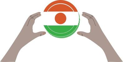 Niger vlag vector hand- getekend, trinidad en Tobago vlag vector hand- getrokken