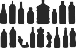 fles silhouetten reeks vector