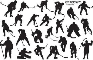 ijs hockey silhouet reeks vector