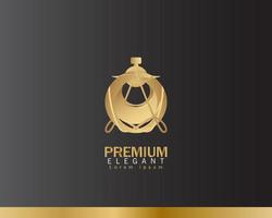 luxe fles parfum logo sjabloon. logo voor kunstmatig, schoonheid, salon, Product, huid zorg. vector