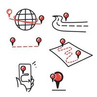 hand- getrokken tekening GPS plaats kaart illustratie vector