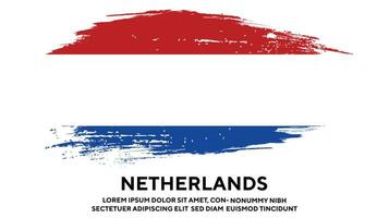 Nederland nieuw vervaagd grunge structuur kleurrijk vlag ontwerp vector