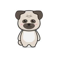 schattig mopshond hond mascotte tekenfilm icoon logo klem kunst illustratie vector