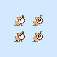 schattige welsh corgi hond cartoon set vector