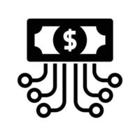 zwart geld icoon dat is geschikt voor uw financieel bedrijf vector