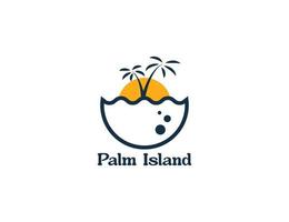 palm boom eiland logo illustratie vector