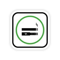 rook elektronisch sigaret zone silhouet icoon. roken een sigaret toestaan Oppervlakte glyph pictogram. vapen elektrisch sigaret veilig kamer mogelijk. vapen zone plaats symbool. geïsoleerd vector illustratie.