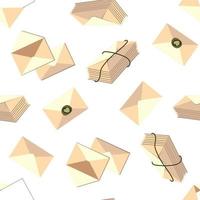 beige enveloppen naadloos vector patroon Aan wit achtergrond