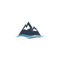 berg logo vector illustraties met water Golf element.