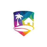 strand huis logo ontwerp. strand toevlucht logo ontwerp. vector