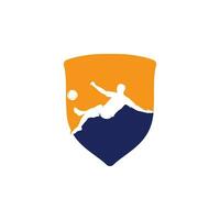 voetbal en Amerikaans voetbal speler Mens logo vector ontwerp.