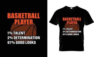 basketbal speler basketbal t-shirt ontwerp, basketbal t-shirt leuze en kleding ontwerp, basketbal typografie, basketbal vector, basketbal illustratie vector