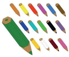 reeks van gekleurde potloden in regenboog kleuren illustratie. vector