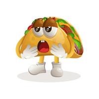 schattig taco mascotte met verveeld uitdrukking vector