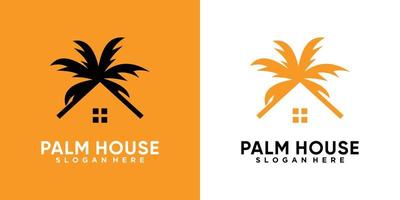 palm huis logo ontwerp met stijl en creatief concept vector