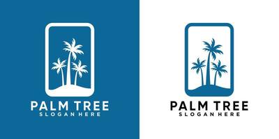 palm boom logo ontwerp met stijl en creatief concept vector
