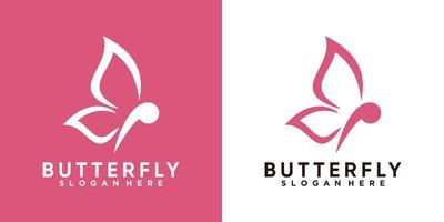vlinder logo ontwerp met stijl en creatief concept vector