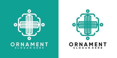 ornament logo ontwerp met creativ concept vector