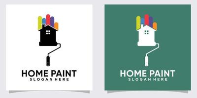 huis hijgen logo ontwerp met creatief concept vector