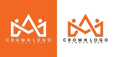 kroon logo ontwerp met creativ concept vector