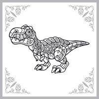 tyrannosaurus rex mandala kunsten geïsoleerd Aan wit achtergrond vector