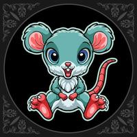 kleurrijk muis mandala kunsten geïsoleerd Aan zwart achtergrond vector
