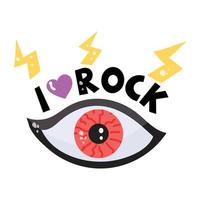 een icoon van rots oog vlak sticker vector