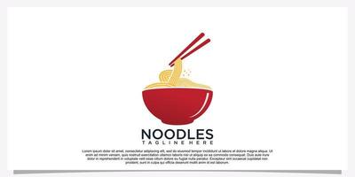 ramen noodle logo ontwerp illustratie voor restaurant icoon met creatief element premie vector een deel 18