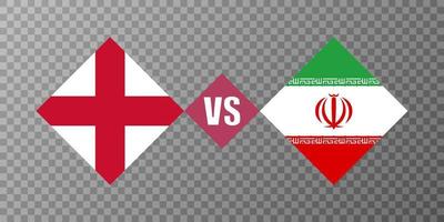 engeland vs iran vlag concept. vectorillustratie. vector