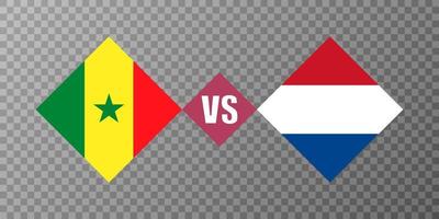 nederland vs senegal vlag concept. vectorillustratie. vector