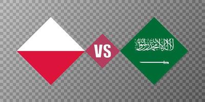 Polen vs Saoedi-Arabië vlag concept. vectorillustratie. vector