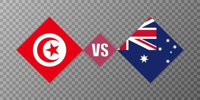 tunesië vs australië vlag concept. vectorillustratie. vector