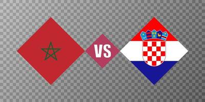 Marokko vs Kroatië vlag concept. vectorillustratie. vector