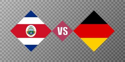 costa rica vs duitsland vlag concept. vectorillustratie. vector