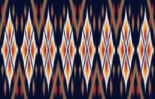 etnisch patroon ikat naadloos. tribal Afrikaanse Indisch traditioneel borduurwerk vector achtergrond. aztec kleding stof tapijt batik ornament chevron textiel decoratie behang