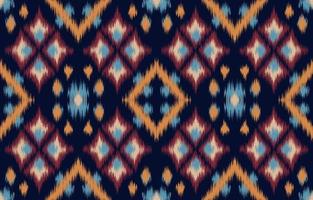 etnisch patroon ikat naadloos. tribal Afrikaanse Indisch traditioneel borduurwerk vector achtergrond. aztec kleding stof tapijt batik ornament chevron textiel decoratie behang