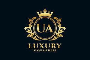 eerste ua brief Koninklijk luxe logo sjabloon in vector kunst voor luxueus branding projecten en andere vector illustratie.