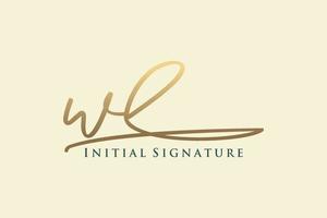 eerste wl brief handtekening logo sjabloon elegant ontwerp logo. hand- getrokken schoonschrift belettering vector illustratie.