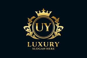 eerste uy brief Koninklijk luxe logo sjabloon in vector kunst voor luxueus branding projecten en andere vector illustratie.