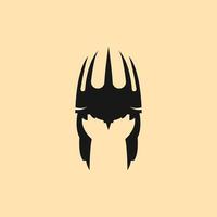 abstract silhouet oorlog helm logo icoon vector