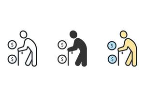 pensioen planning pictogrammen symbool vector elementen voor infographic web