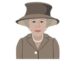 koningin Elizabeth gezicht portret met bruin pakken Brits Verenigde koninkrijk 1926 2022 nationaal Europa land vector illustratie abstract ontwerp