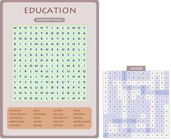 afdrukbare woord zoeken puzzel. pret woordenschat werkblad voor aan het leren Engels woorden. vind verborgen woorden. partij kaart. leerzaam spel voor kind en volwassen. onderwijs thema. vector