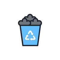 recycle bak icoon, vector en illustratie.