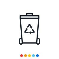 recycle bak icoon, vector en illustratie.