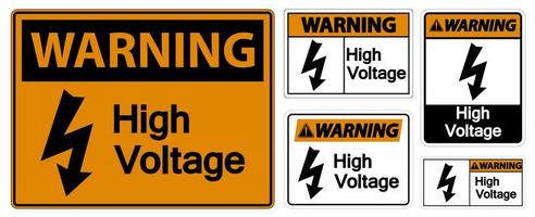 waarschuwing hoogspanning teken set vector