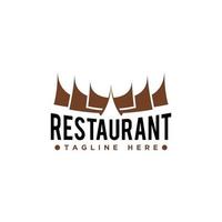 restaurant logo ontwerp met de concept van de Indonesisch gadang huis vector