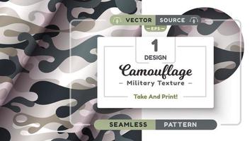 camouflage naadloos patroon, leger textuur, oorlog kleding stof vector